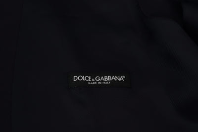 Dolce & Gabbana Dunkelblaue Stretchweste aus Wolle Formelle Weste