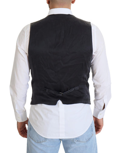 Dolce & Gabbana Schwarze zweireihige Weste aus Baumwolle
