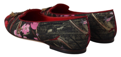 Dolce & Gabbana Multicolor Jacquard Heiliges Herz Patch Slip On Schuhe