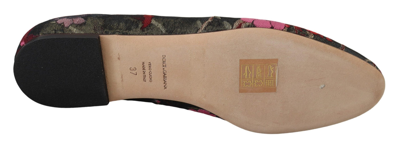 Dolce & Gabbana Multicolor Jacquard Heiliges Herz Patch Slip On Schuhe