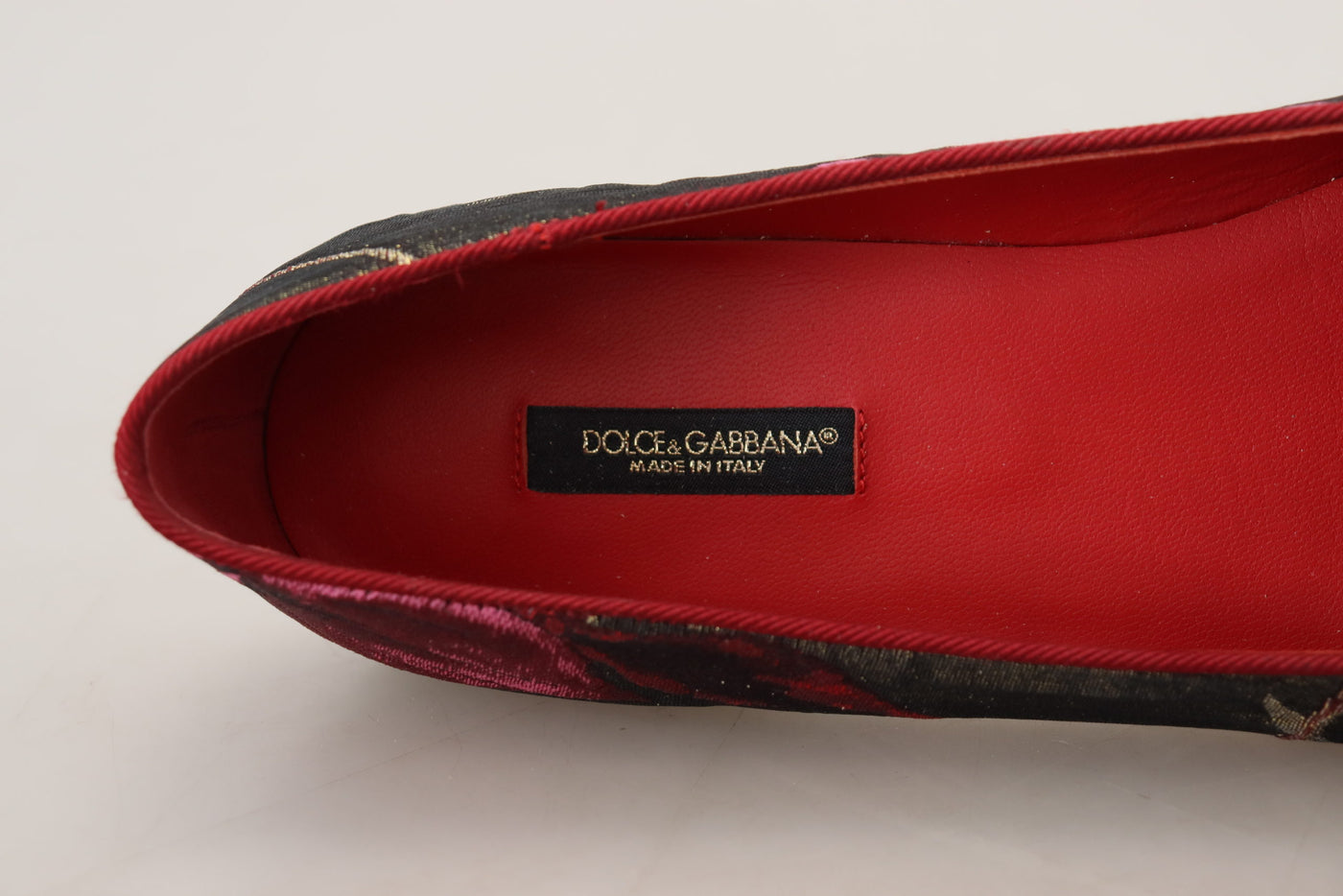 Dolce & Gabbana Multicolor Jacquard Heiliges Herz Patch Slip On Schuhe