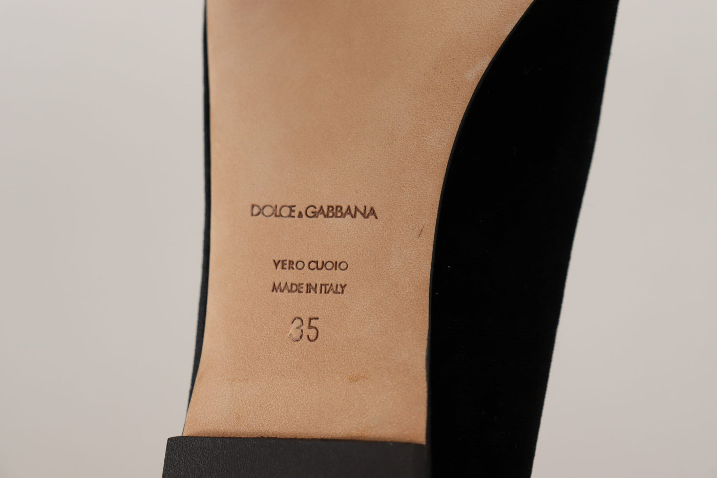 Dolce & Gabbana Schwarz DG Sacred Heart Patch Slip On flache Schuhe