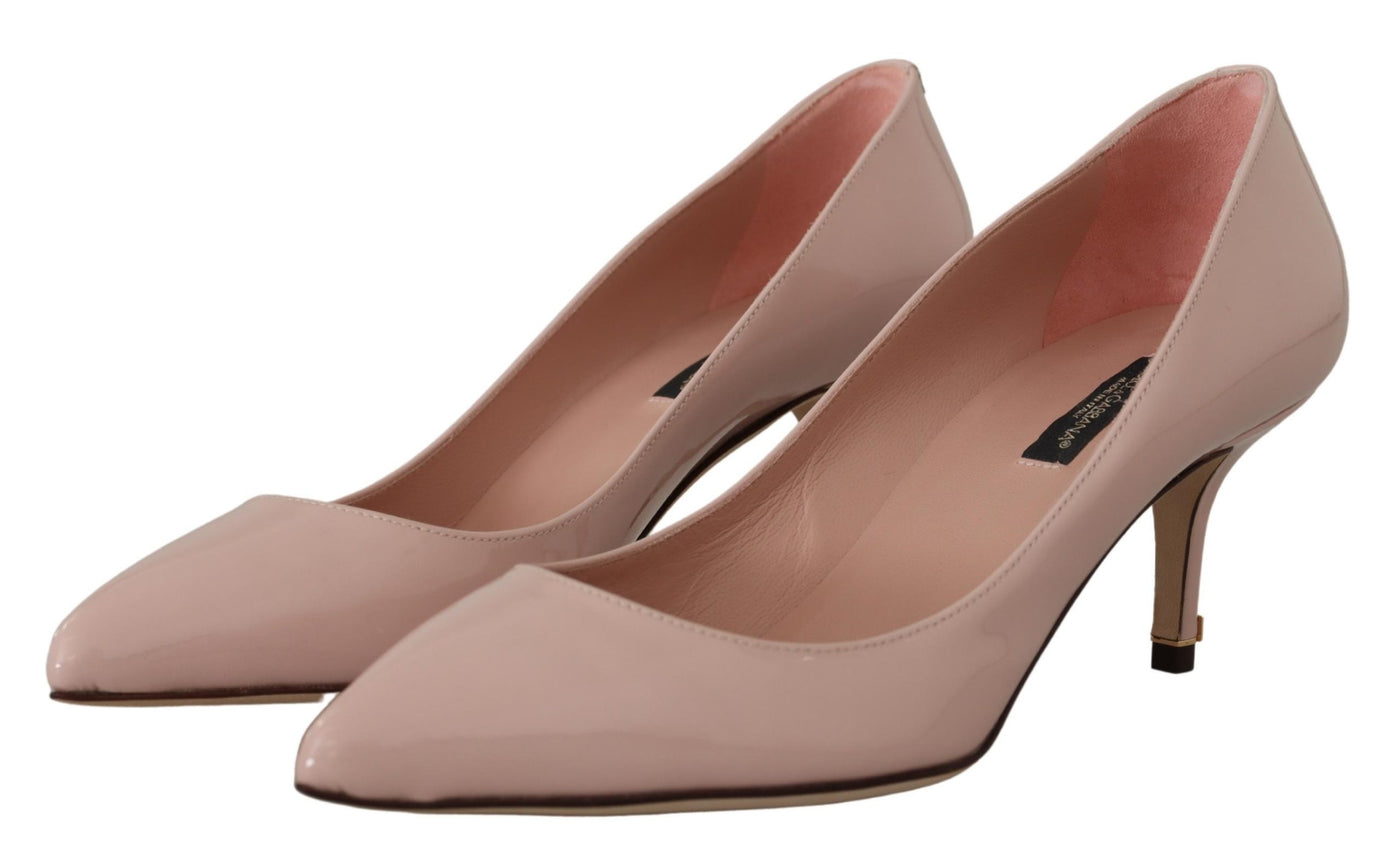 Dolce & Gabbana Rosa Lackleder Kitten Heels Pumps Schuhe