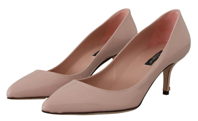 Dolce & Gabbana Rosa Lackleder Kitten Heels Pumps Schuhe