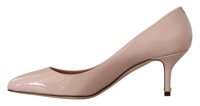 Dolce & Gabbana Rosa Lackleder Kitten Heels Pumps Schuhe