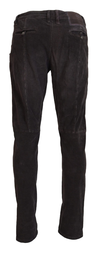 Acht Braun Baumwolle Straight Fit Herren Freizeithosen