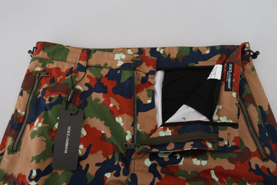 Dolce & Gabbana Mehrfarbige Cargo-Shorts aus Baumwolle mit Tarnmuster