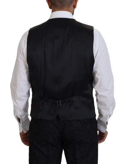 Dolce & Gabbana Schwarz Gold Fantasy Smoking Slim Fit Anzug