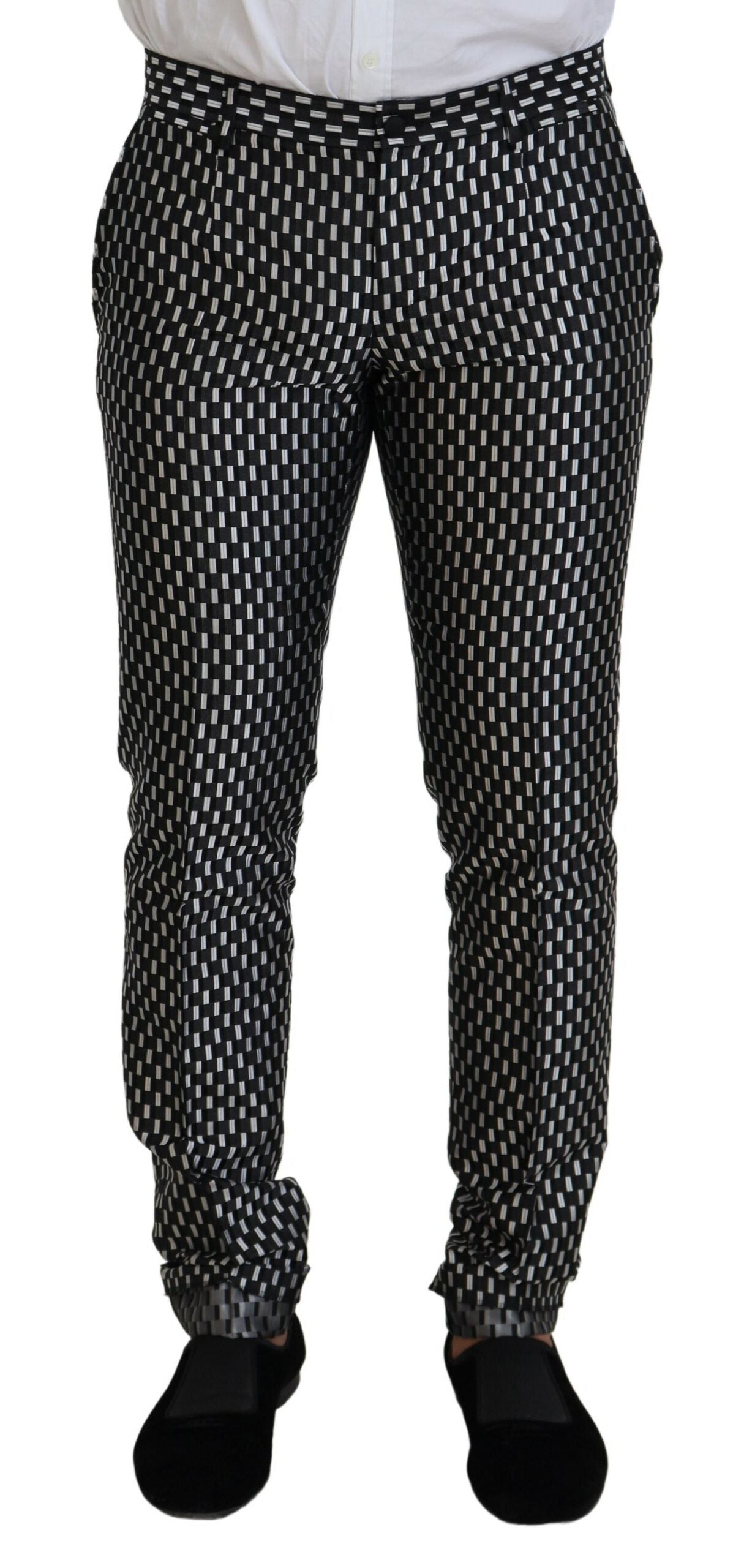Dolce & Gabbana Schwarz Weiß Seide MARTINI Slim Fit Anzug