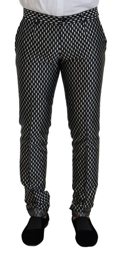 Dolce & Gabbana Schwarz Weiß Seide MARTINI Slim Fit Anzug