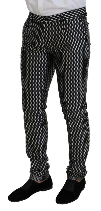 Dolce & Gabbana Schwarz Weiß Seide MARTINI Slim Fit Anzug
