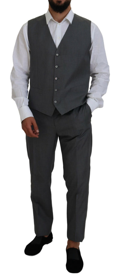 Dolce & Gabbana Grauer MARTINI 3 Stück Slim Fit Anzug