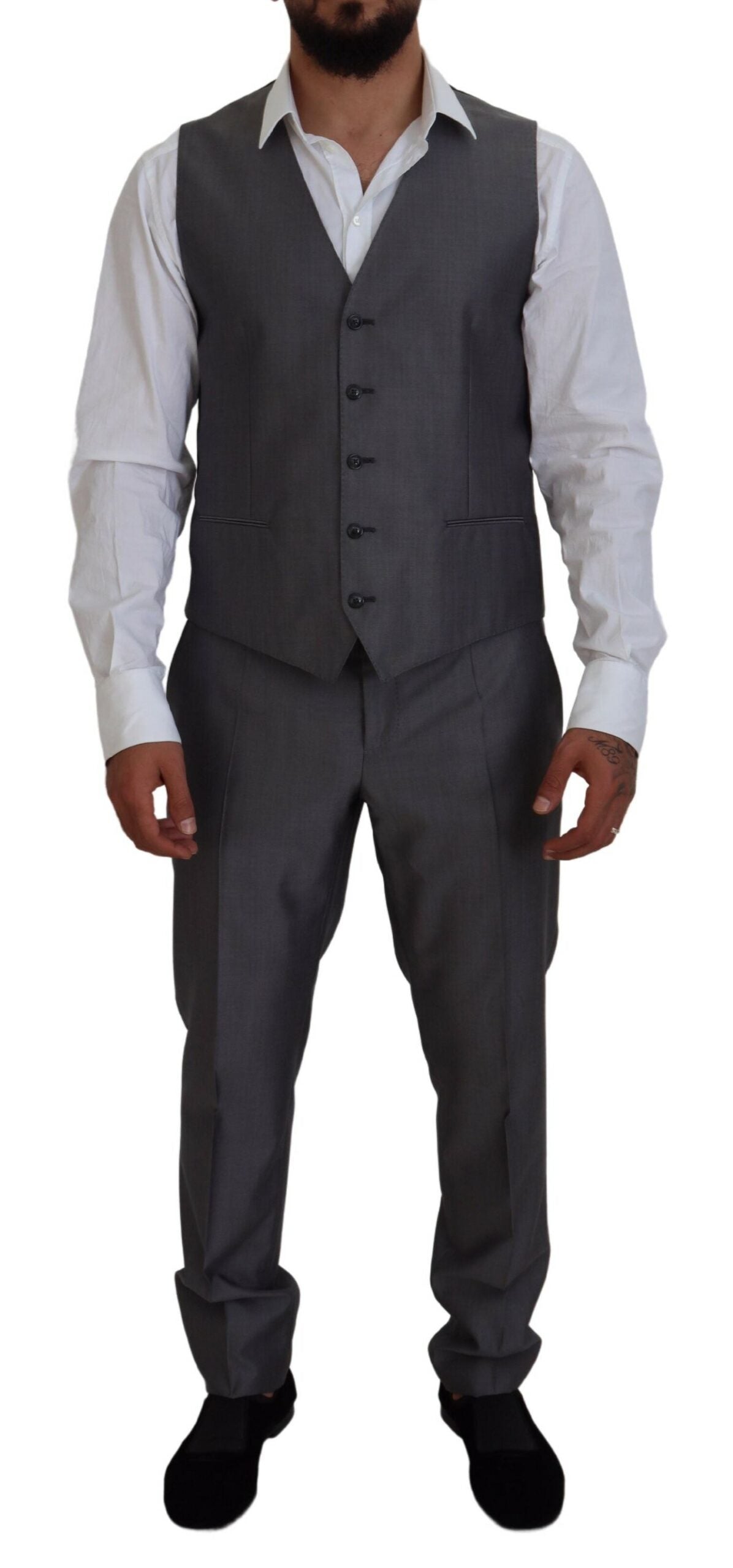 Dolce & Gabbana Grauer SICILIA 3 Stück Slim Fit Anzug