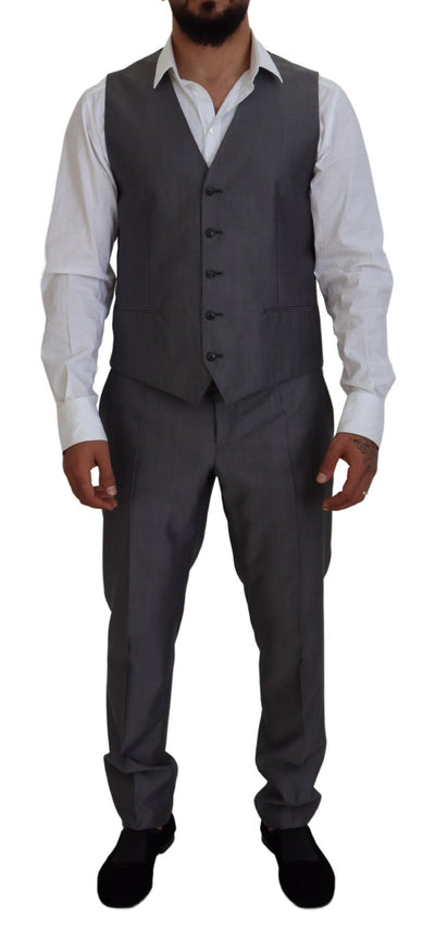 Dolce & Gabbana Grauer SICILIA 3 Stück Slim Fit Anzug