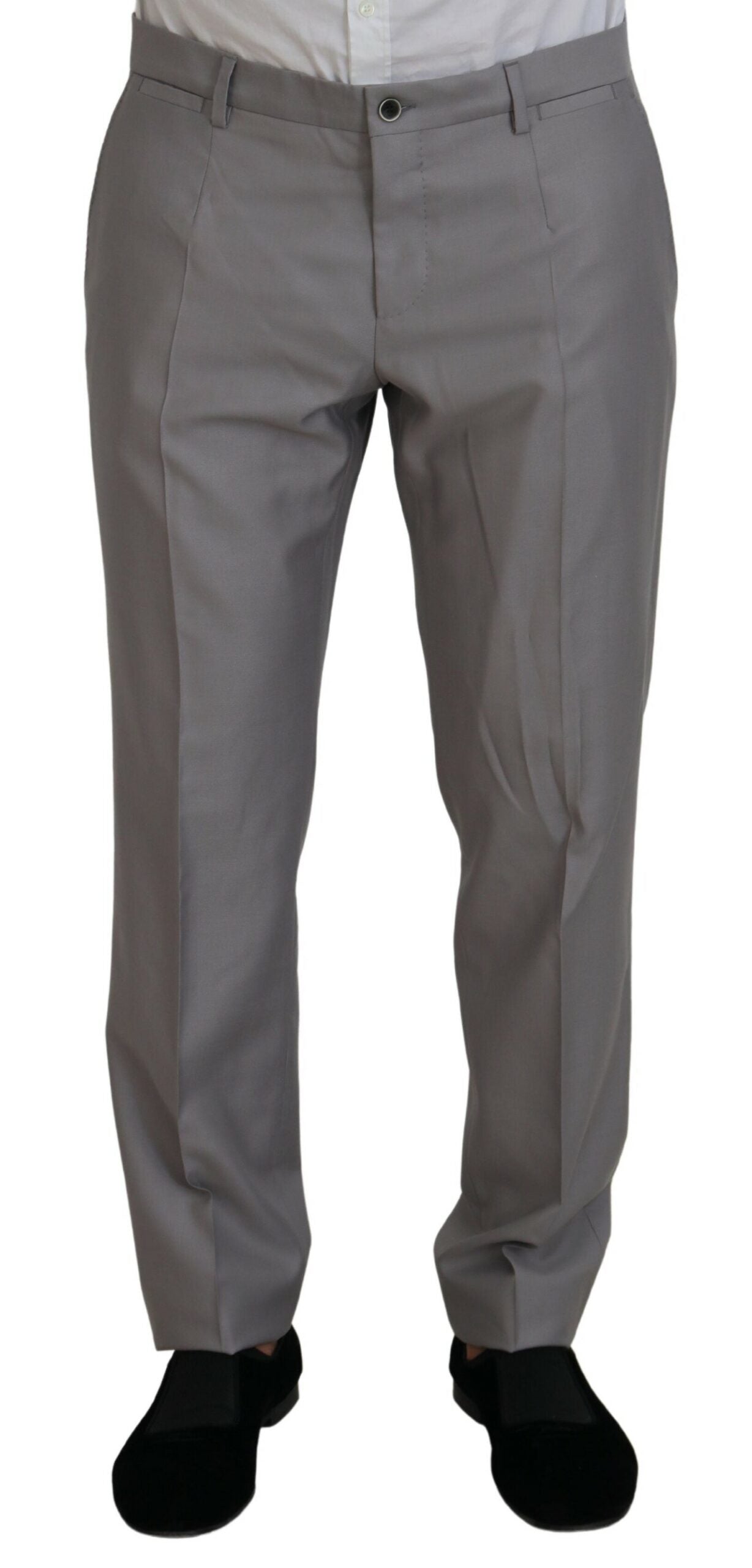 Dolce & Gabbana Silberner Wolle-Seide 3 Stück Slim Fit Anzug