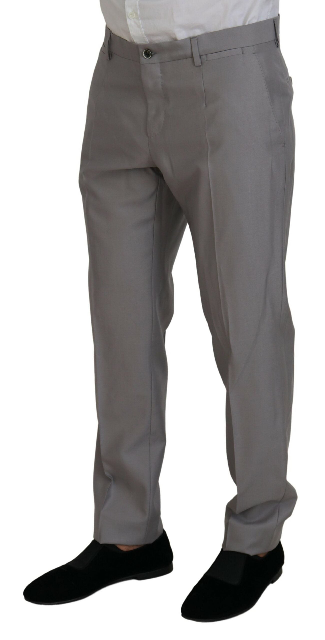 Dolce & Gabbana Silberner Wolle-Seide 3 Stück Slim Fit Anzug