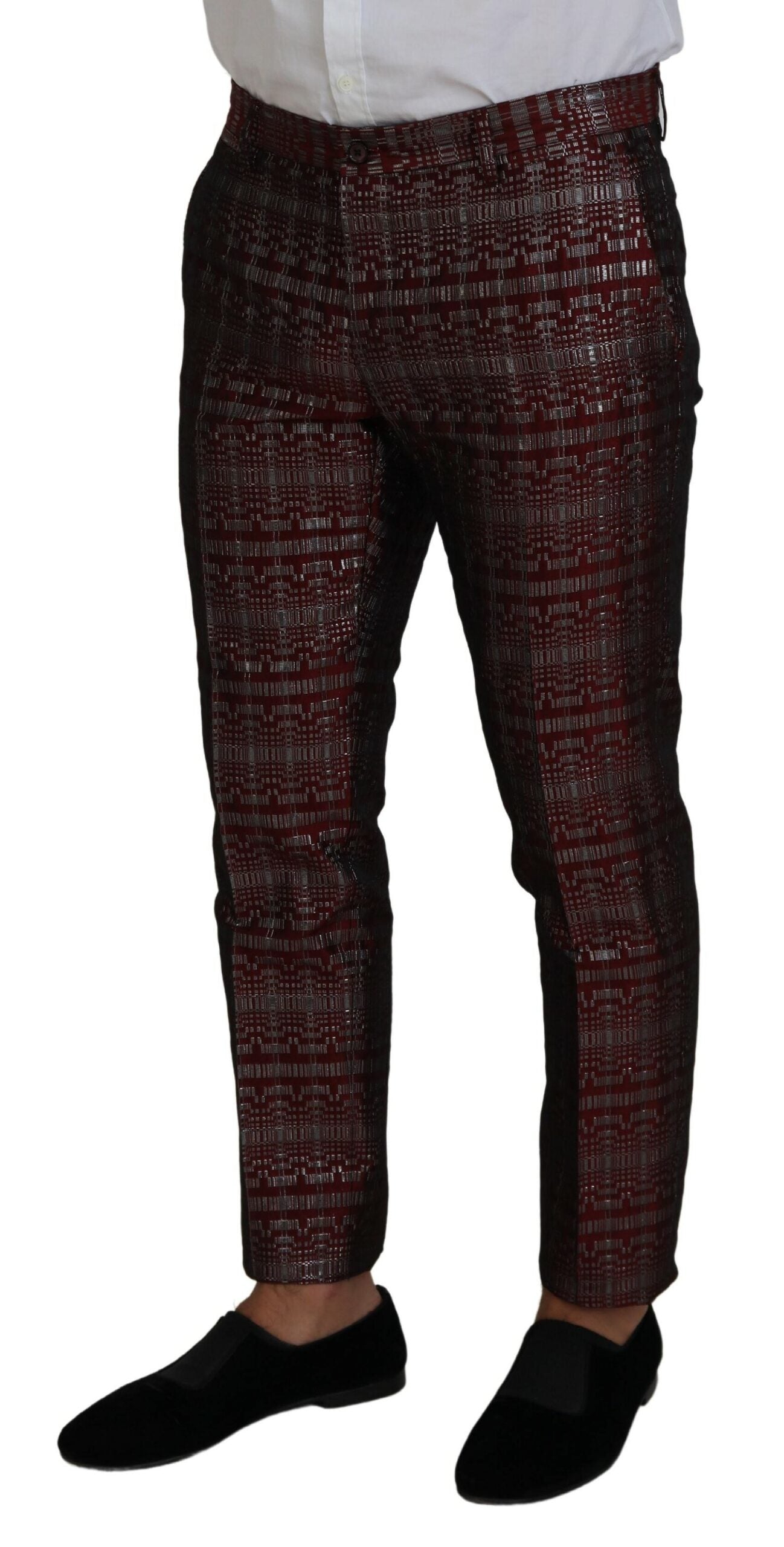 Dolce & Gabbana Bordeaux Silber GOLD Slim Fit Anzug