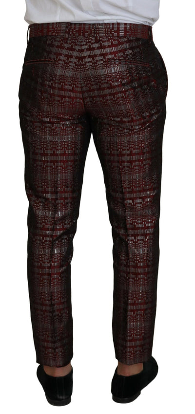 Dolce & Gabbana Bordeaux Silber GOLD Slim Fit Anzug