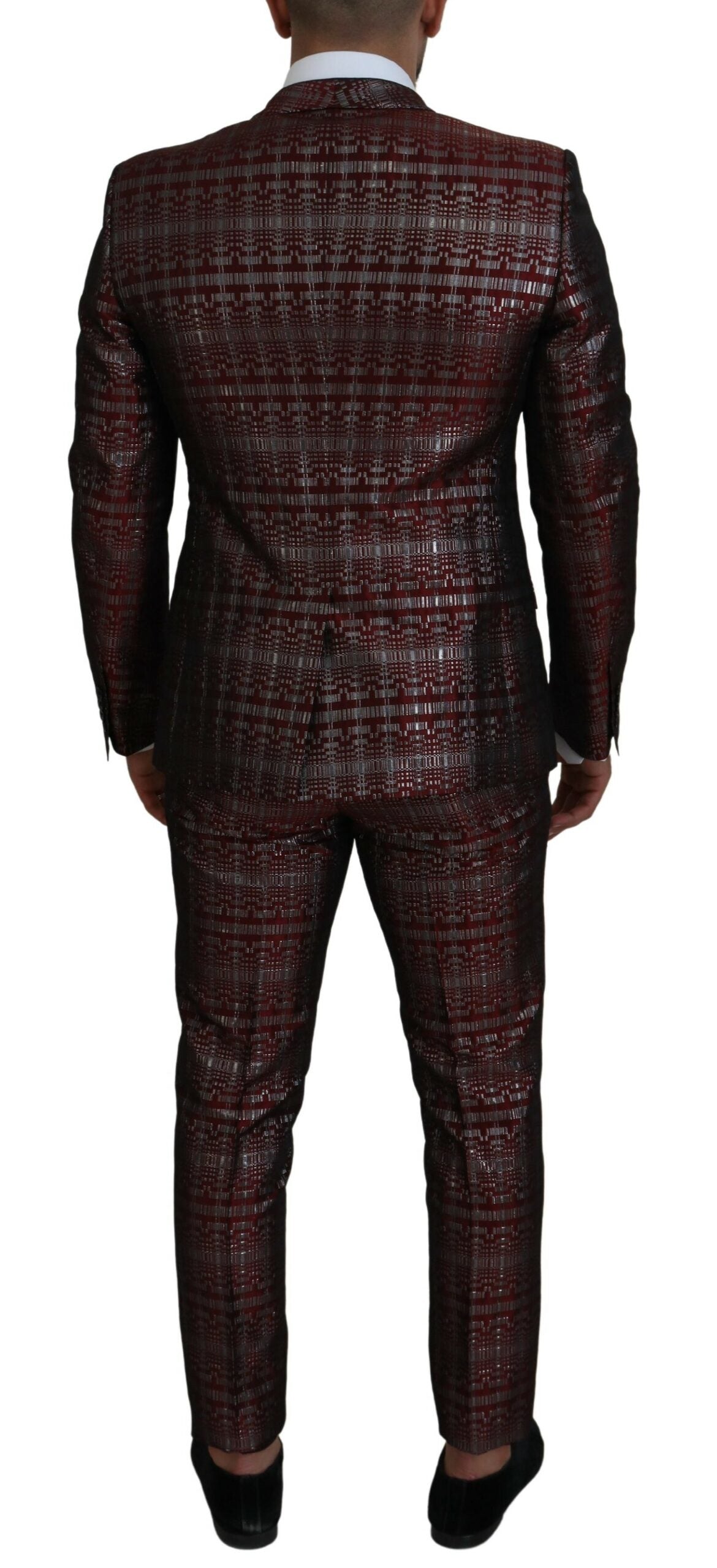 Dolce & Gabbana Bordeaux Silber GOLD Slim Fit Anzug
