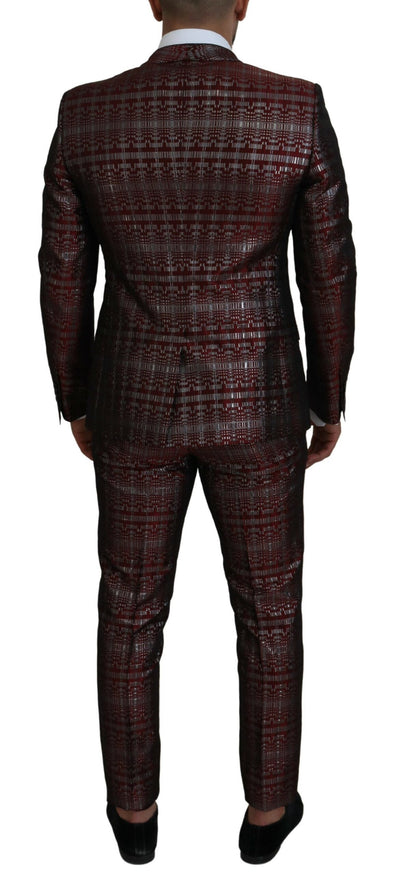 Dolce & Gabbana Bordeaux Silber GOLD Slim Fit Anzug