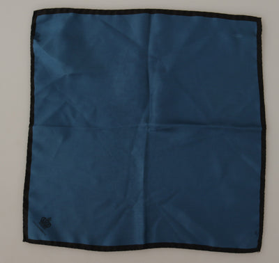 Dolce & Gabbana Schwarz Blau DG Crown Bedrucktes Quadratisches Taschentuch Schal