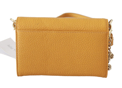 Patrizia Pepe Gelbe Logo-Leder-Schulterriemen-Slingtasche