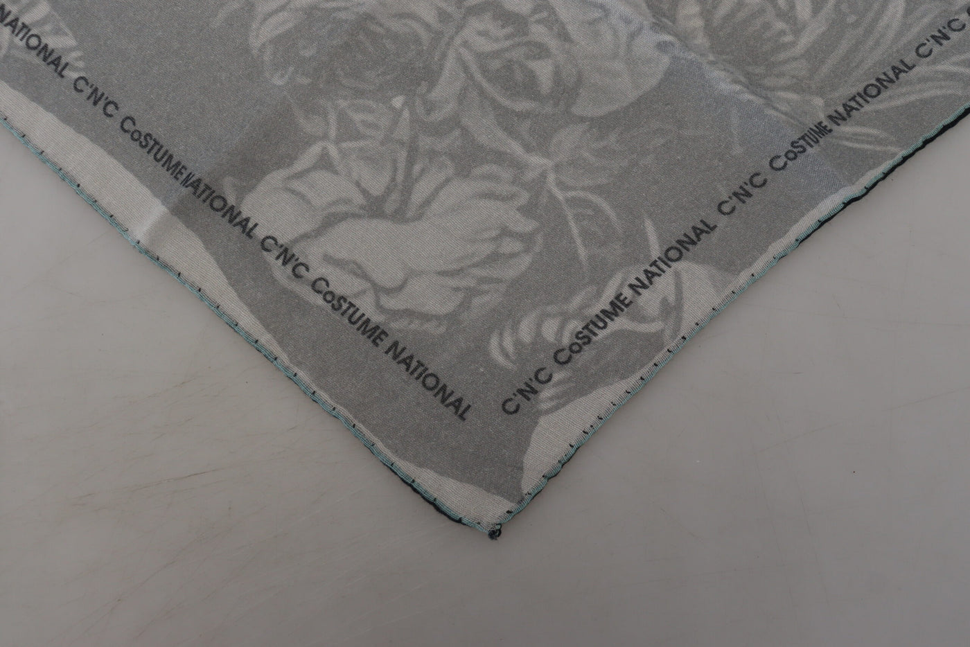 Costume National Grauer Print-Schal Foulard Markenschal