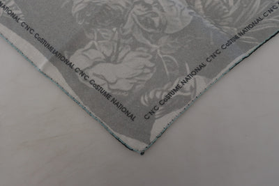 Costume National Grauer Print-Schal Foulard Markenschal
