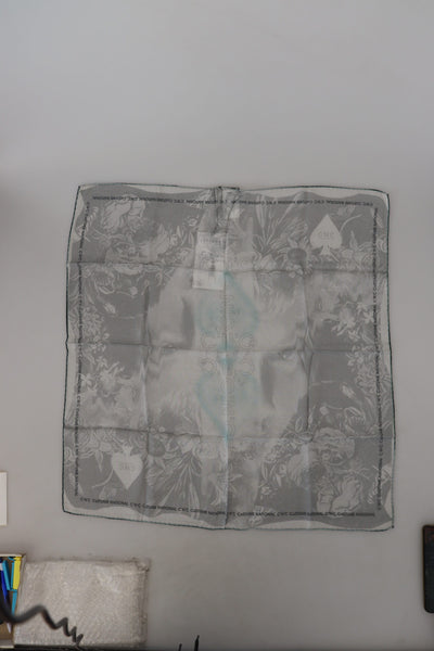 Costume National Grauer Print-Schal Foulard Markenschal