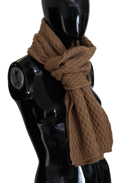 Dolce & Gabbana Dunkelbrauner Wickelschal gestricktes Camel-Tuch