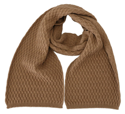 Dolce & Gabbana Dunkelbrauner Wickelschal gestricktes Camel-Tuch