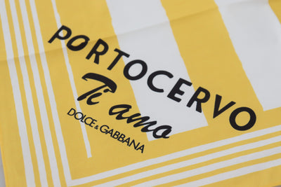 Dolce & Gabbana Gelber Portocervo Baumwollschal Wickelschal