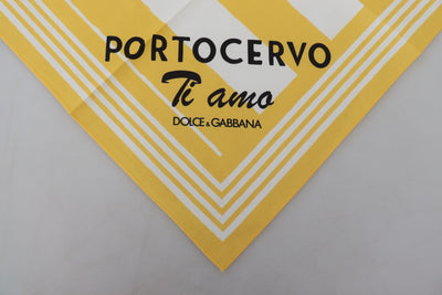 Dolce & Gabbana Gelber Portocervo Baumwollschal Wickelschal