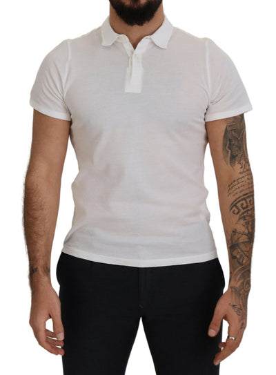 FRADI Weißes Baumwoll-Polo-T-Shirt mit Kragen und kurzen Ärmeln