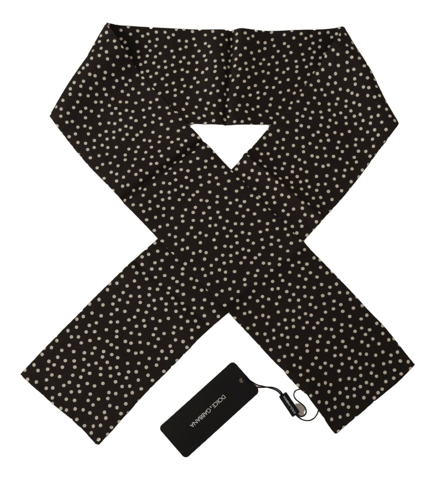 Dolce & Gabbana Brauner Polka Dot Männer Schal Hals Wrap Schal Schal