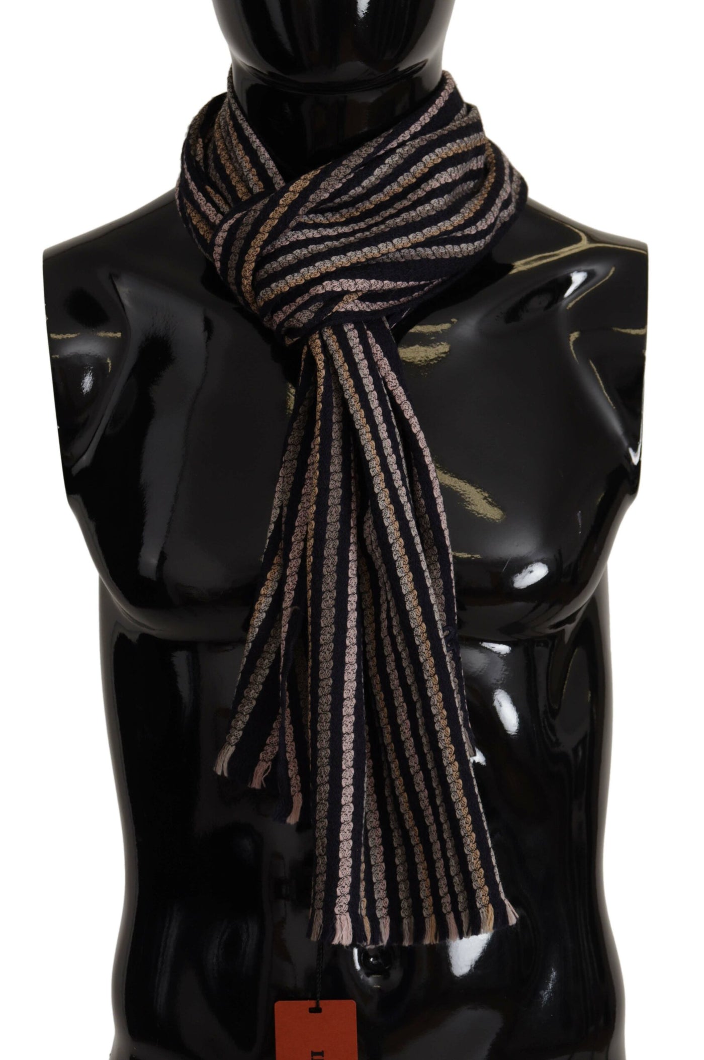Missoni Multicolor Streifen Wolle stricken Fransen Schal Schal