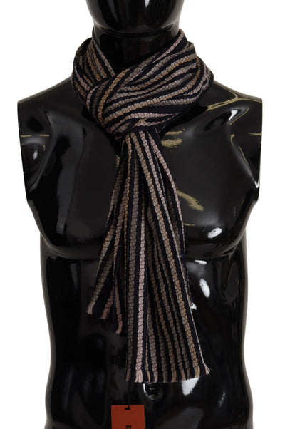 Missoni Multicolor Streifen Wolle stricken Fransen Schal Schal