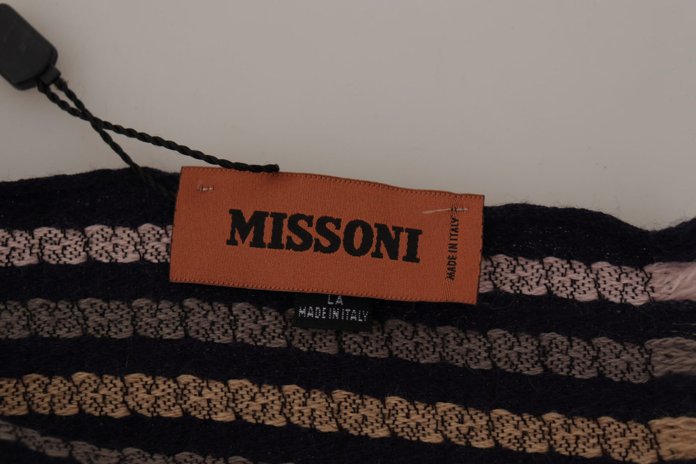 Missoni Multicolor Streifen Wolle stricken Fransen Schal Schal