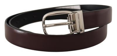 Dolce & Gabbana Massiver brauner Ledergürtel aus Silbermetall