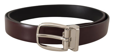 Dolce & Gabbana Massiver brauner Ledergürtel aus Silbermetall