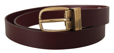 Dolce & Gabbana Brauner Ledergürtel mit goldener Metallschnalle