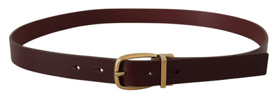 Dolce & Gabbana Brauner Ledergürtel mit goldener Metallschnalle