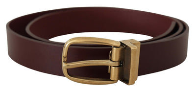 Dolce & Gabbana Brauner Ledergürtel mit goldener Metallschnalle