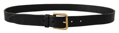 Dolce & Gabbana Brauner klassischer Ledergürtel mit goldener Metallschnalle