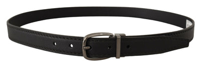 Dolce & Gabbana Schwarzer Leder-Gürtel mit Metall-Logo-Schnalle