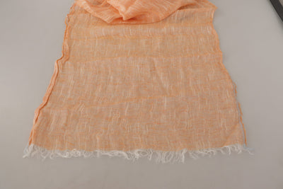 Malo Pfirsich Leinen gestrickt Schal Wrap Fransen Schal
