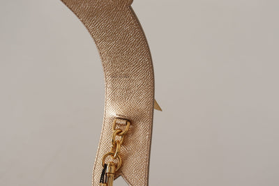 Dolce & Gabbana Gold Leder LOVE Patch Tasche Schulterriemen