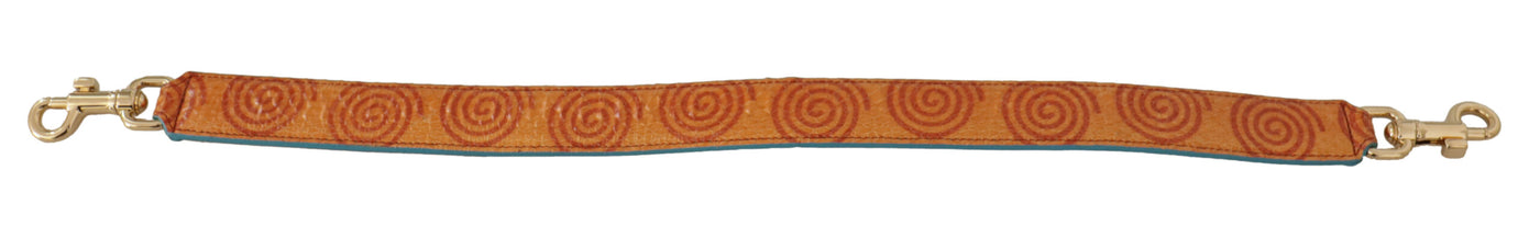 Dolce & Gabbana Orange Leder Swirl Print Tasche Schulterriemen