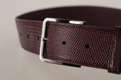 Dolce & Gabbana Kastanienbrauner Kalbsledergürtel mit Logo-Gravur und Schnalle