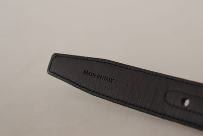 Dolce & Gabbana Marineblauer Jacquardgürtel mit goldfarbenem Logo und Metallschnalle
